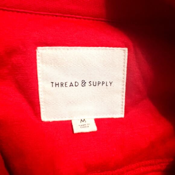 Thread & Supply Wubby Button Up Shacket Jacket Size M Medium Red - Picture 5 of 9